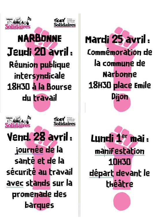 1er mai Narbonne affiche