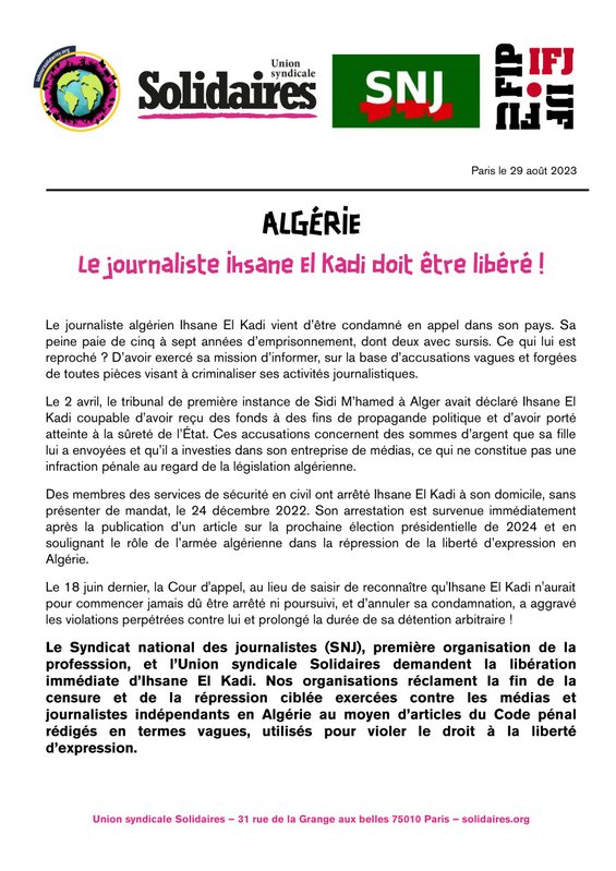 2023-08-29 CPAlgérie-Journalistes-SNJSOlFIJ