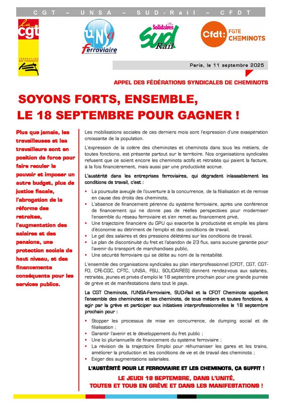 2025 - 09 - 11 - Appel unitaire 18 septembre