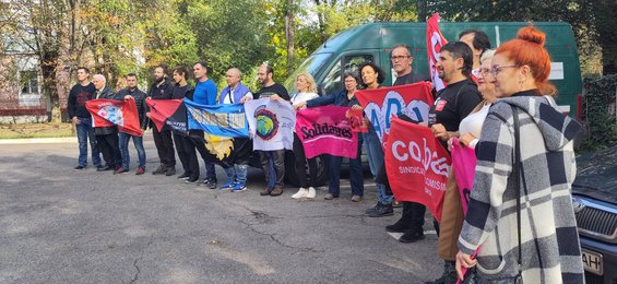 Délégation de Réseau syndical international de solidarité et de lutte à Kryvyi Rih