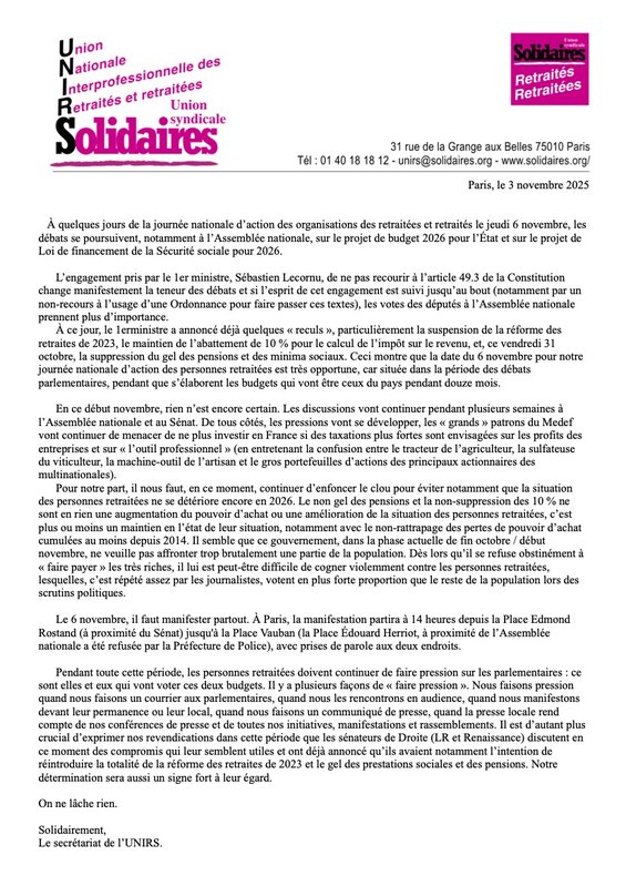 25 11 03 le 6 novembre