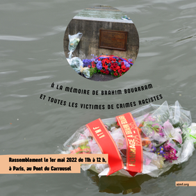 À la mémoire de Brahim Bouarram et toutes les victimes de crimes racistes - 1er mai 2022 logo