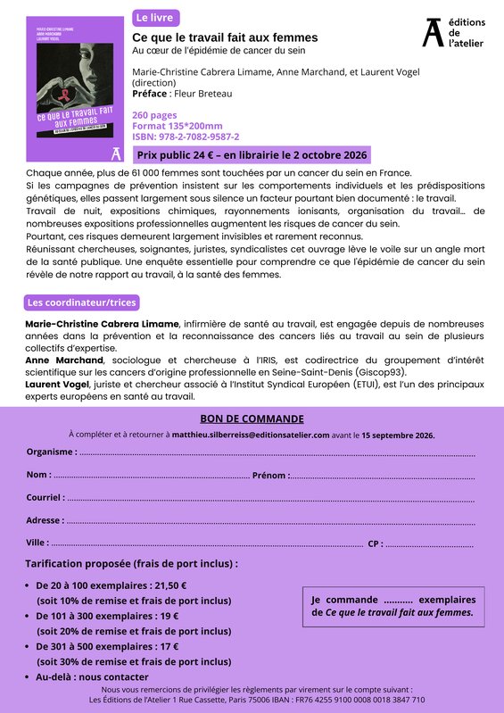 Bon de commande - Ce que le travail fait aux femmes_1