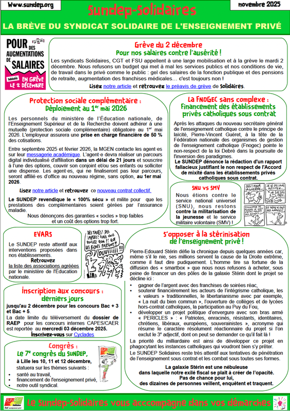 Brève Sundep Solidaires nov-déc 2025