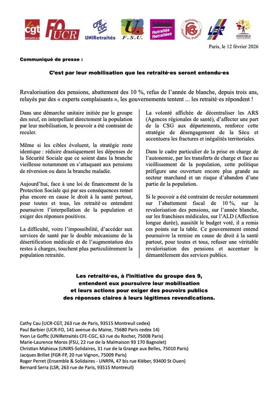 Communiqué Santé 12 février