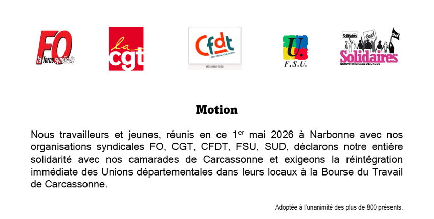 MOTION 1ER MAI 2026 NARBONNE