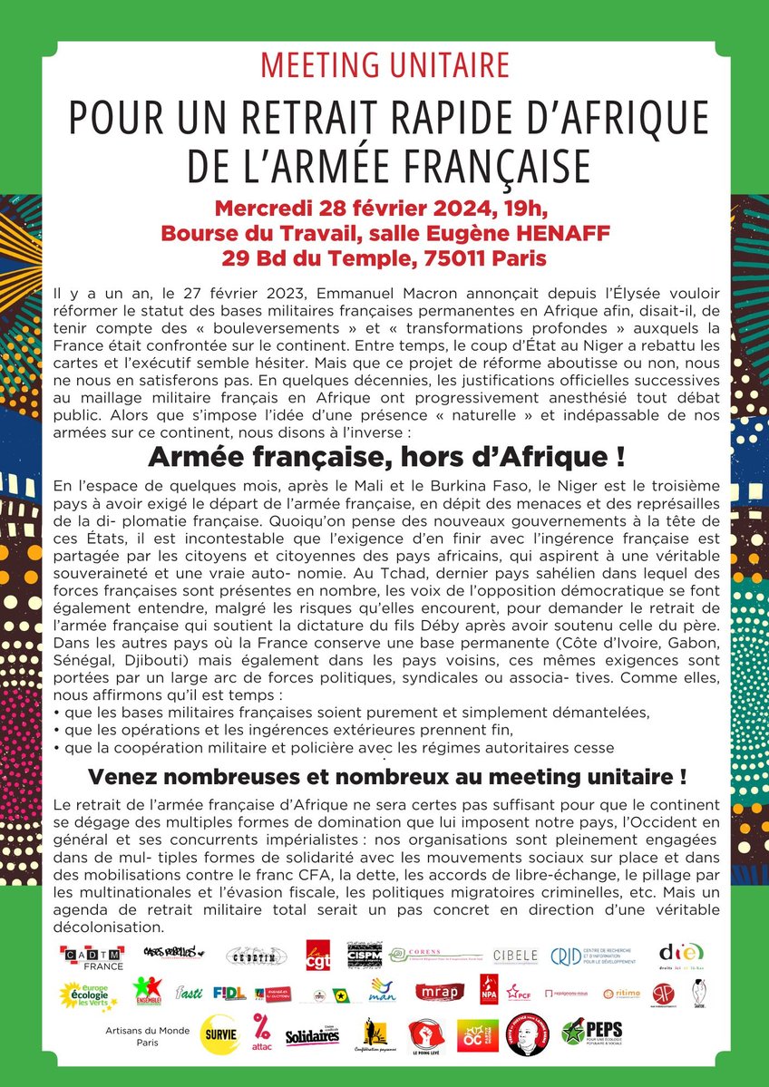 Meeting_Retrait armée fr Afrique_Tract