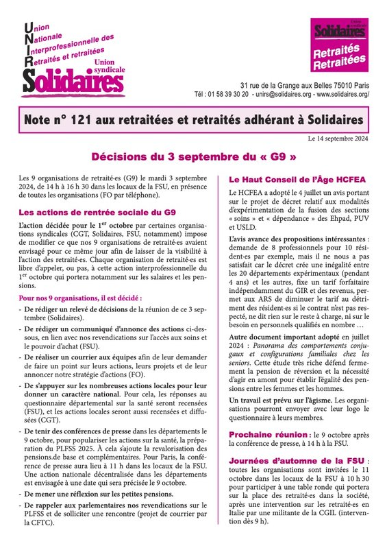 Note Unirs 121 septembre 24 - 1