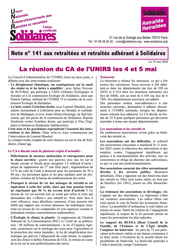 Note Unirs 141 mai 2026 1