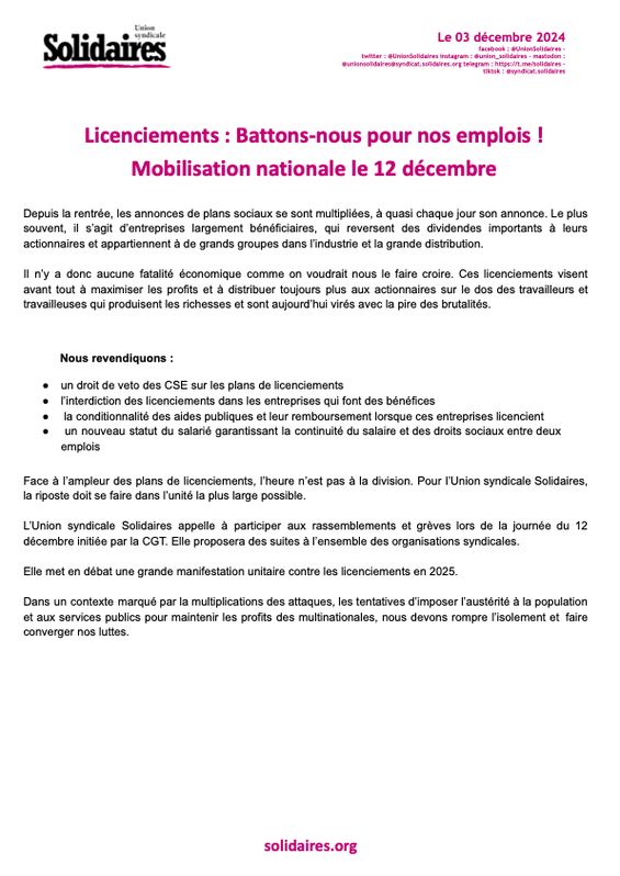 licenciements _ battons-nous pour nos emplois