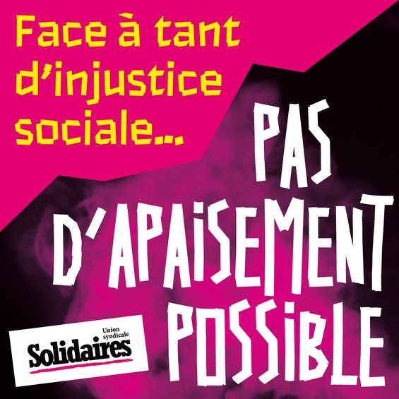 visuel instagram : Face à tant d&#x27;injustice sociale, pas d&#x27;apaisement possible