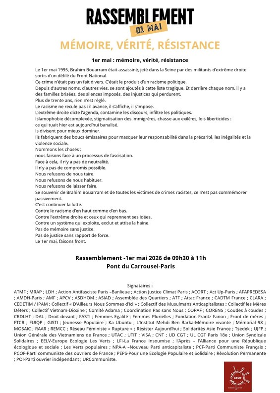 rassemblement 01 Mai